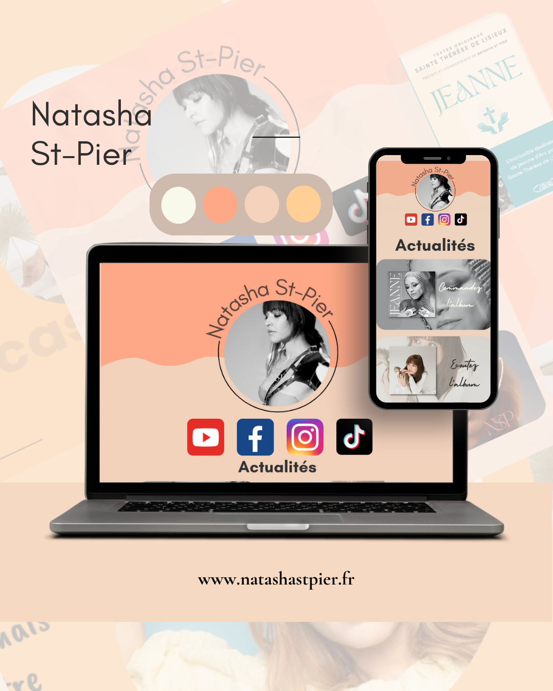 Page de liens réalisée pour Natasha St-Pier, chanteuse