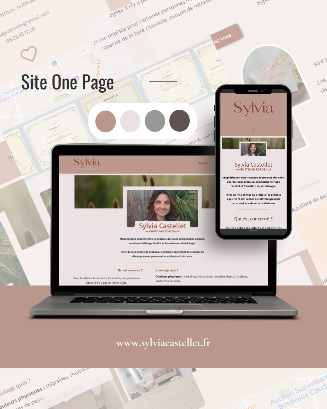 Capture du site créé pour Sylvia Castellet, magnétisme et kinésiologie