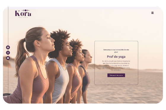 Modèle de site créé par Liliedoscope pour une professeure de yoga