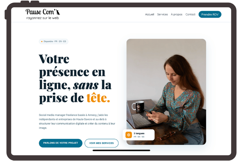Site web réalisé pour une community manager par Liliedoscope